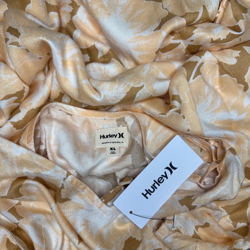 Hurley Caramel Cream Floral Midi Slip Dress - Picture 5 of 5